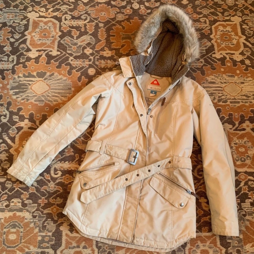 Womens cream Columbia coat